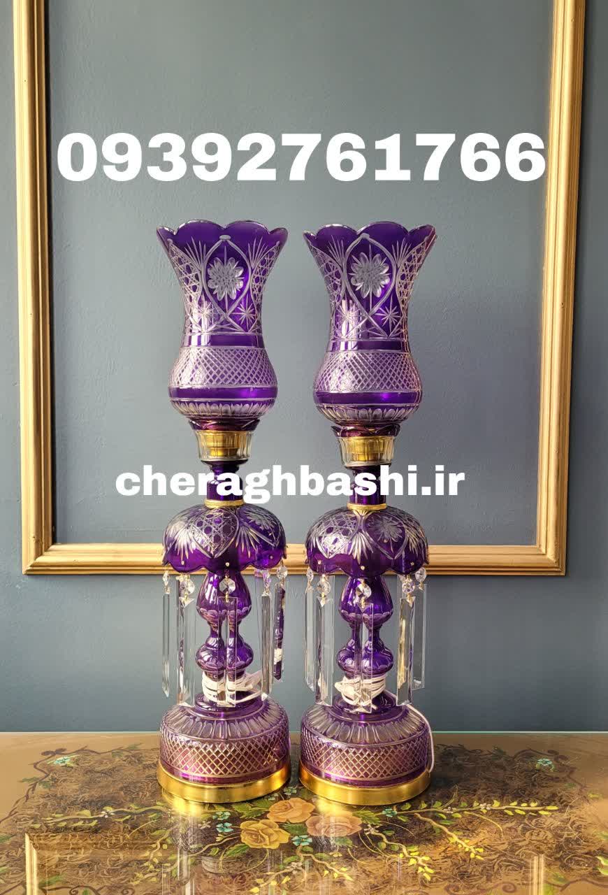 یک جفت چراغ لاله مدل تراش سلطنتی