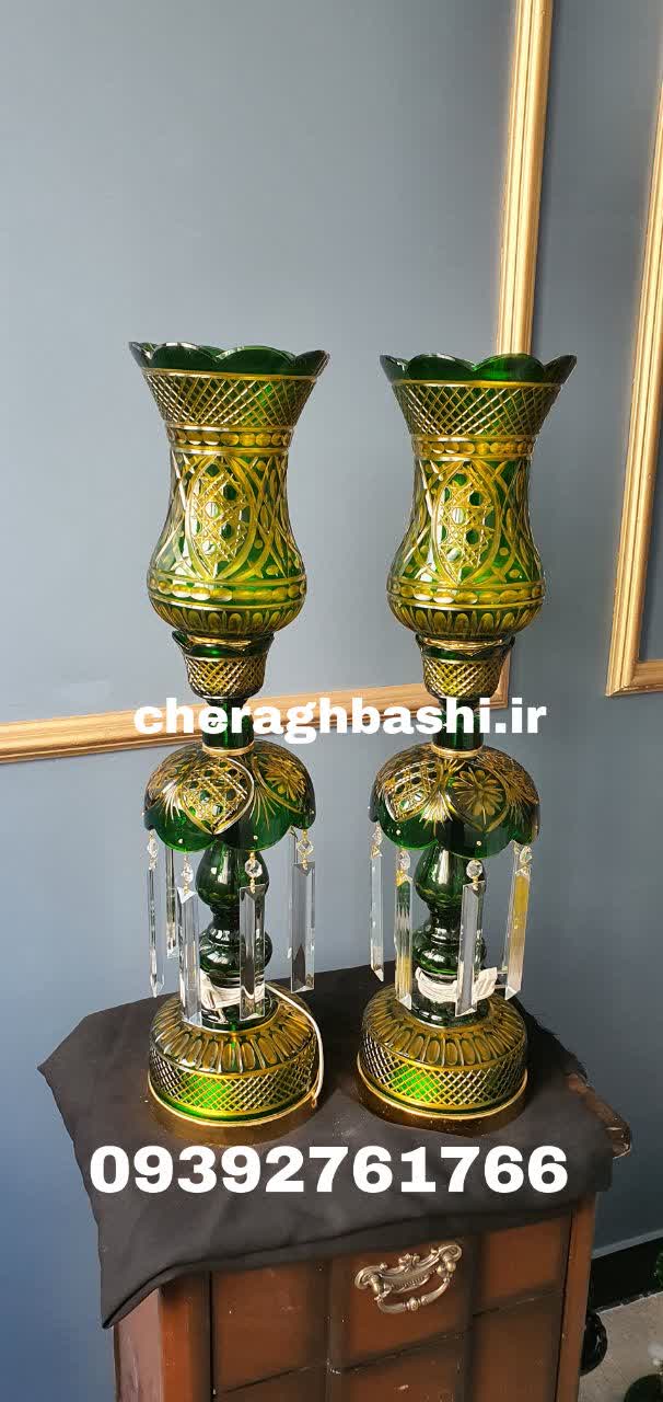 یک جفت چراغ لاله مدل تراش سلطنتی