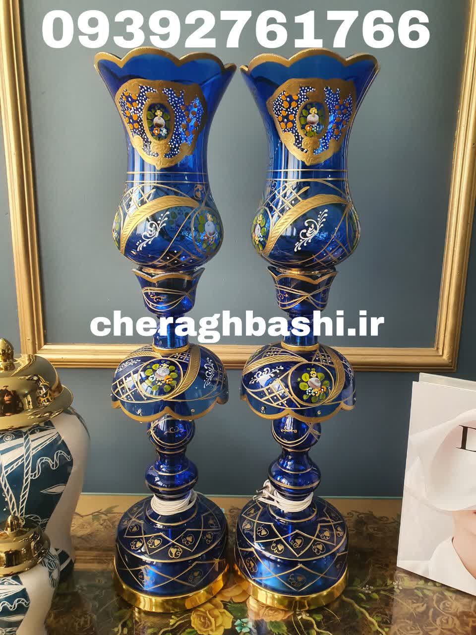 یک جفت چراغ لاله طرح گل هفت رنگ